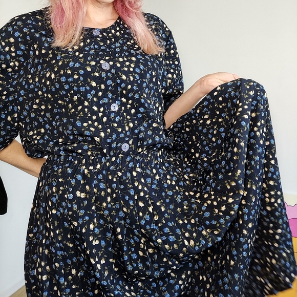 Vintage 2-piece; floral 80s skirt + top